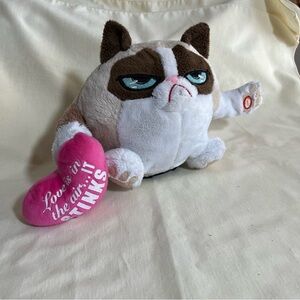 Grumpy Cat Animated Plush Toy - White and Brown